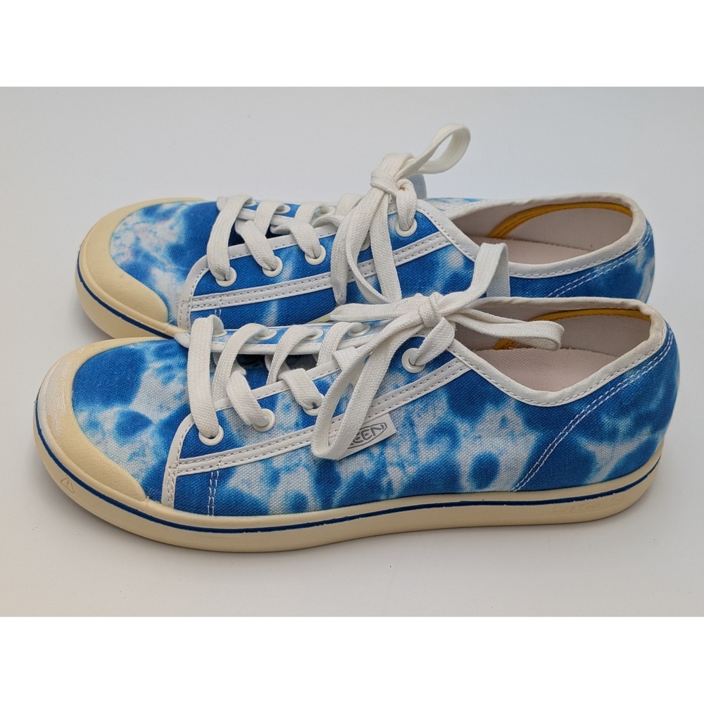 KEEN Elsa Sneaker Womens 7 Blue White Tie Dye Canvas‎ Low Top Lace Up Boho